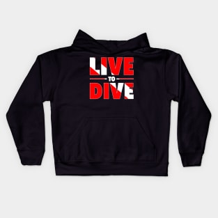 Life to Dive Sea Diver Flag Gift Kids Hoodie